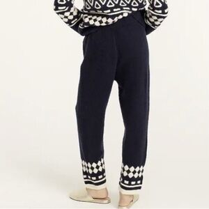 J.Crew Women's Navy and White Patterned Pants